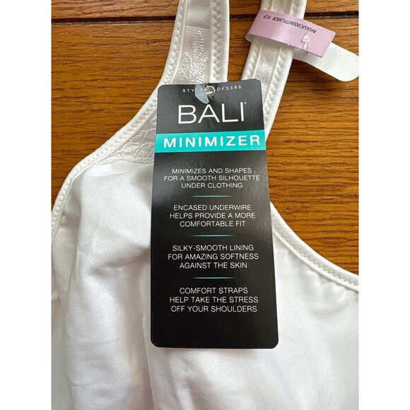 Bali Womens White Minimizer Bra D42 With Comfort Straps & Silky Smooth Lining St - Picture 3 of 6